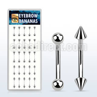 dbnem8 caja 25 bananas ceja acero quirurgico bolas conos 3mm 8mm 10mm distribuidor mayorista