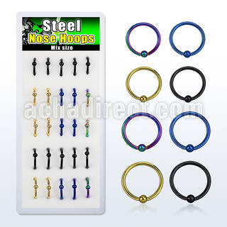 dcrtes caja 25 aros bola presion ceja acero 316l anodizado bola 2 5mm 8mm 10mm distribuidor mayorista