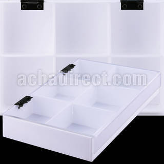 dcs6 vitrina vacia acrilica blanca piercings 6 compartimientos con dimensiones 6mm x 6 5mm cubierta clara venta