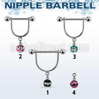 dfrsnp6 barbell pezon estribo acero quirurgico bolas 5mm bola 6mm multi cristal ferido triple linea al por mayor