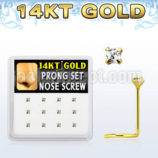 dgsc6 caja display 12 piercing nariz l oro 14 kts 0 6mm zirconia clara cuadrada 2mm distribuidor