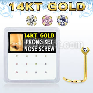 dgsc7 caja 12 piercing nariz l oro 14 kts 0 6mm zirconia redonda 1 5mm venta