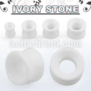 dgsg ivory double flared stone flesh tunnel