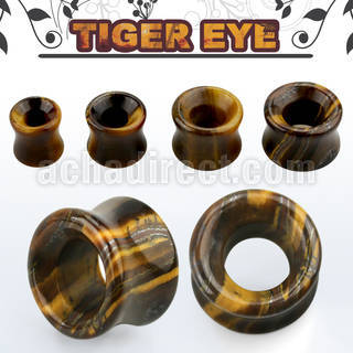 dgsm tiger eye double flared stone flesh tunnel
