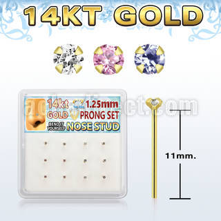 dgys23 caja 12 piercing nariz recto doblar tu mismo oro 14 kts 0 6mm zirconia redondas colores 1 25mm venta