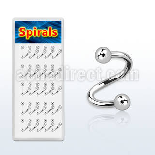 djspe2 caja 25 espirales ceja acero quirurgico bolas 3mm 8mm 10mm venta