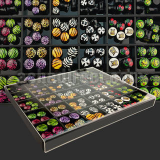 dmbj36 acrylic plug double flared plug w skull animal fur logo