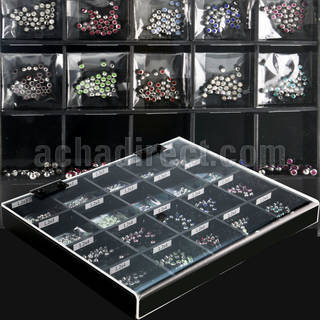 dmbj5 caja display 500 bolas joya bisel 3mm 4mm rosca mayorista