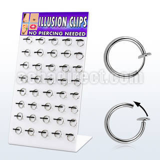 dmclp2 display 40 pares piercings falsos clip resorte 8mm 10mm distribuidor