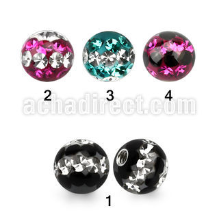 dmfr5 5mm ball with ferido glued triple line multi crystals