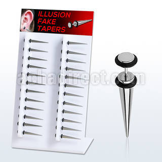 dmitp3 display w 24 pcs. of high polished steel fake tapers