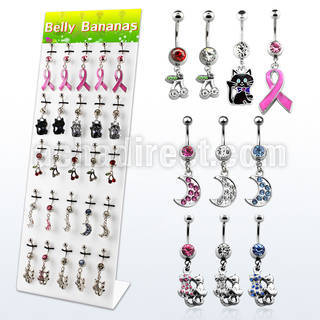 dmix1b box of 316l steel belly banana with assorted danglings