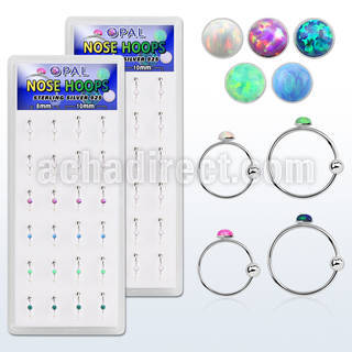 dnsm111 caja 24 aros nariz plata 925 0 6mm bola cierre opalo redondo 2mm 8mm 10mm distribuidor mayorista