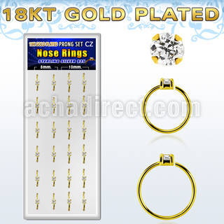dnsm174 caja 24 aros nariz plata 925 oro 18 kts zirconia redonda 2mm 8mm 10mm mayorista