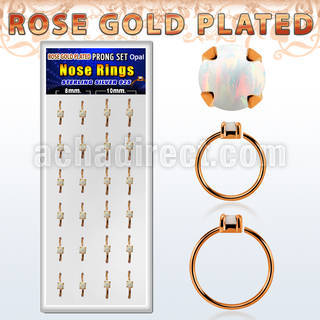dnsm184 caja 24 aros nariz plata 925 oro rosa opalo redondeado 2 5mm 8mm 10mm venta