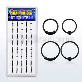 dnsm40 caja display 40 aros nariz plata negro 0 6mm bola 8mm 10mm al por mayor