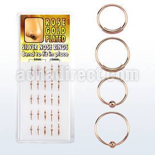 dnsp7 caja display 25 aros nariz plata 0 6mm 15 bola 10 aros continuos 8mm 10mm al por mayor