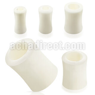 dpwh white bone double flared flesh tunnel size 4mm to 6mm