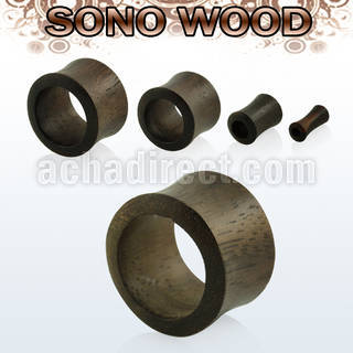 dpwn sono wood double flared flesh tunnel size 3mm to 25mm