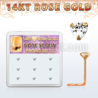 drsc18 caja display 9 nariz l oro rosa 14 kts 0 6mm zirconia corazon 3mm al por mayor