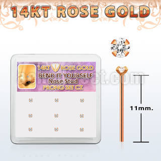 drys20 caja display 9 piercing nariz doblar tu mismo oro rosa 14 kts 0 6mm zirconia redonda 1 5mm distribuidor