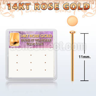 drys27 caja 12 piercing nariz doblar tu mismo oro rosa 14 kts 0 6mm redonda 1mm distribuidor mayorista