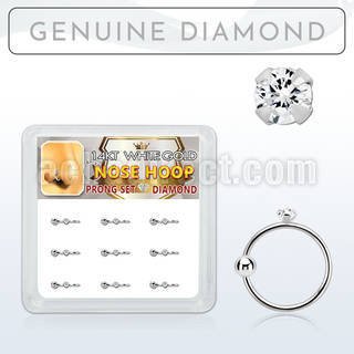 dw14nh6 box w 14kt white gold nose hoop w 1.5mm round diamond