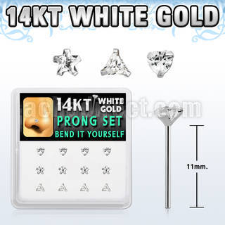 dwys9 caja 12 piercing nariz doblar tu mismo oro blanco 14 kts 0 6mm zirconia 3mm formas estrella tri corazon distribuidor