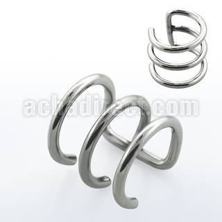 ecf3 surgical steel clip fake helix triple hoop
