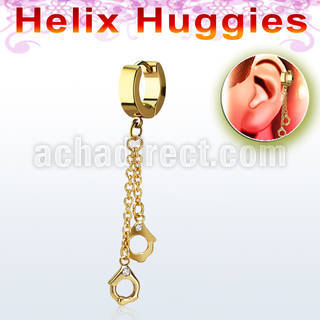 ehg652 pendiente huggie helix acero inoxidable pvd oro esposas anodizadas s se vende por pieza distribuidor