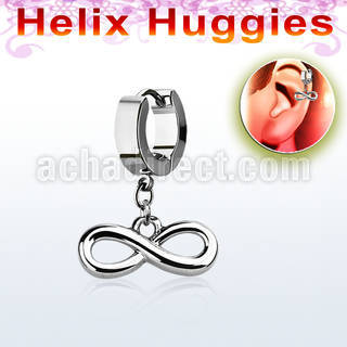 ehh618 pendiente huggie helix acero inoxidable infinito colgado se vende por pieza mayorista