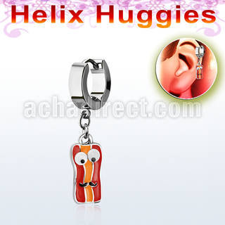 ehh645b pendiente huggie helix acero inoxidable beicon colgado se vende por pieza al por mayor