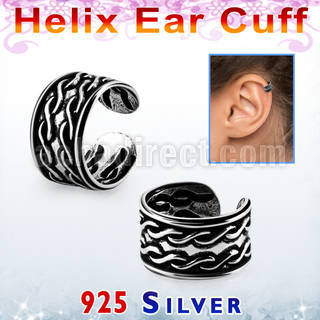 ehvcf12 piercing helix tipo ear cuff plata esterlina patron cadenas dobles venta