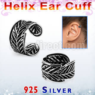 ehvcf14 piercing helix tipo ear cuff plata esterlina hoja distribuidor mayorista