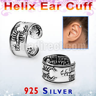 ehvcf4 piercing helix tipo ear cuff plata esterlina escorpion al por mayor