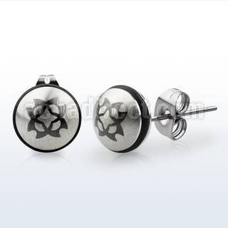 er091 par piercing oreja boton acero inoxidable mariposa estrella anillos goma 10mm mayorista