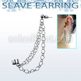 er251 steel fake slave helix clip with a triple chain