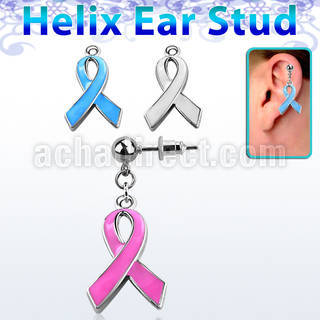 erbd501 piercing oreja helix acero quirurgico bola lazo pintado esmalte colgado vendido por pieza distribuidor mayorista