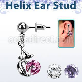 erbz378 piercing oreja acero quirurgico bola gato lady redonda zirconia se vende por pieza distribuidor mayorista