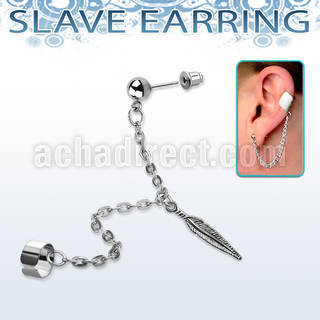 erdl12 falsa esclava helix clip acero inoxidable larga pluma vendida por pieza no por par distribuidor