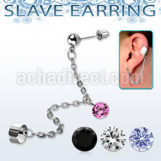 erdl13 pieza pendiente esclava zirconia redonda 8mm colgando al por mayor