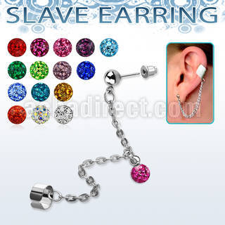 erdl16 falsa esclava helix clip acero inoxidable bola multi cristal ferido 5mm vendida por pieza no por par mayorista