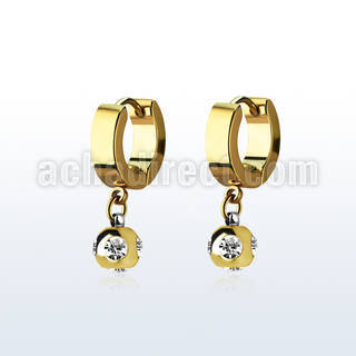 ergmjt6 pendiente huggie oreja acero inoxidable pvd dorado bola multi joya 6mm mayorista