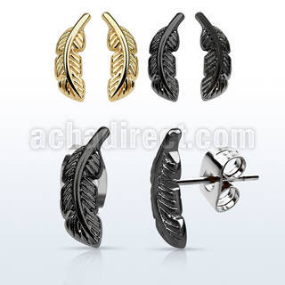 ertfea par piercing acero 316l anodizado formas plumas izquierda derecha las distribuidor