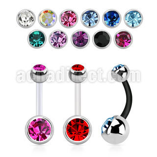 fbn2cg piercing ombligo bio flexible bola 5mm & 8mm acero joya bisel 38 10mm venta