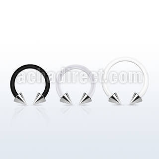 fcbecn barbell circular bio flexible conos acero 3mm mayorista