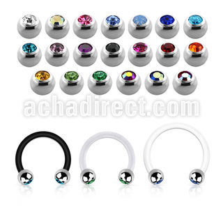 fcbejb3 bioflex circular barbell w 3mm bezel set jewel ball