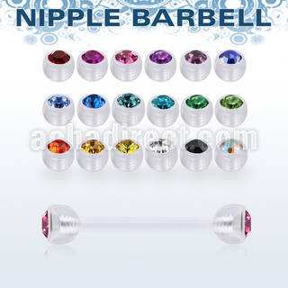 fnpajb5 bioflex barbell pezon bolas 5mm joya bisel venta