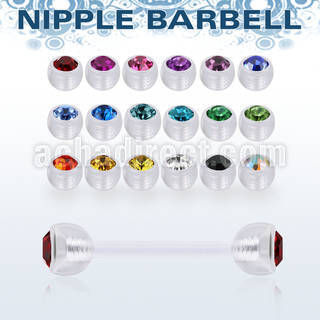 fnpajb6 bioflex barbell pezon bolas 6mm joya bisel al por mayor