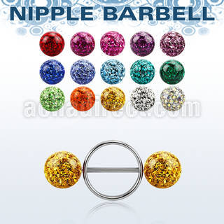 frnpe10 pezonera redonda acero quirurgico barbell acero 316l bolas multi cristal ferido 10mm venta